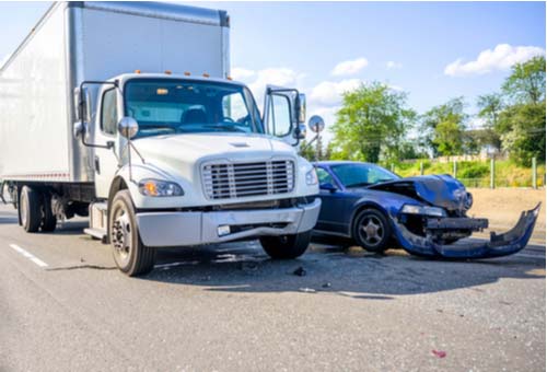 Collision with car and semi truck
