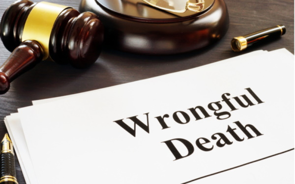 Judge gavel and paper with words wrongful death