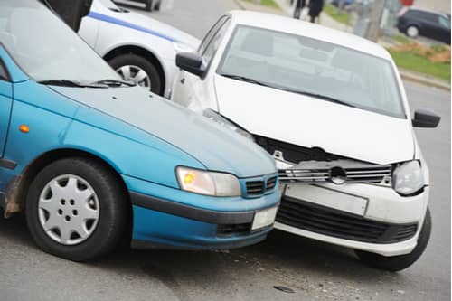car crash in city, Victorville car accident lawyer concept