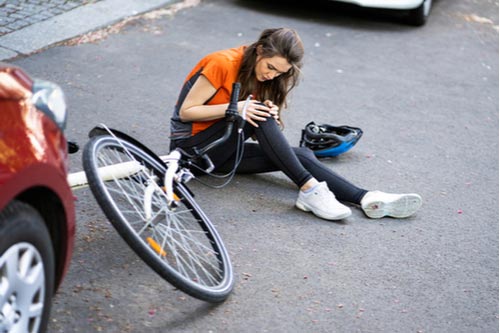 San Bernardino bicycle accident lawyer concept, cyclist struck by car
