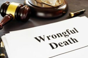 Wrongful death lawsuit and judge gavel