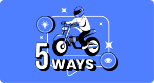 Picture of a person riding a motorcycle representing 5 ways to make a motorcycle more visible