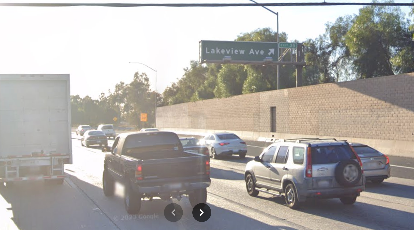 A collision occurred in the westbound lanes of State Route 91 near Lakeview Avenue.