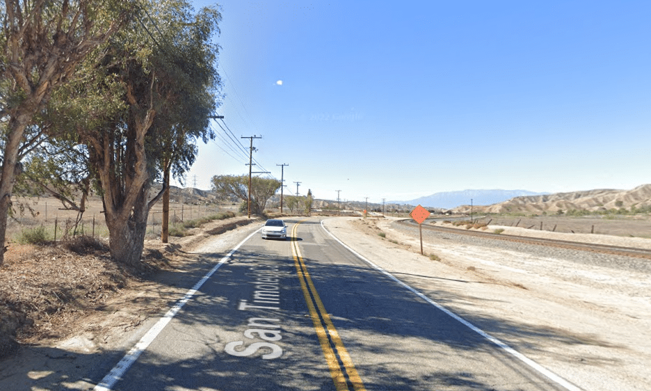 San Timoteo Canyon Road, close to Deadwood Court