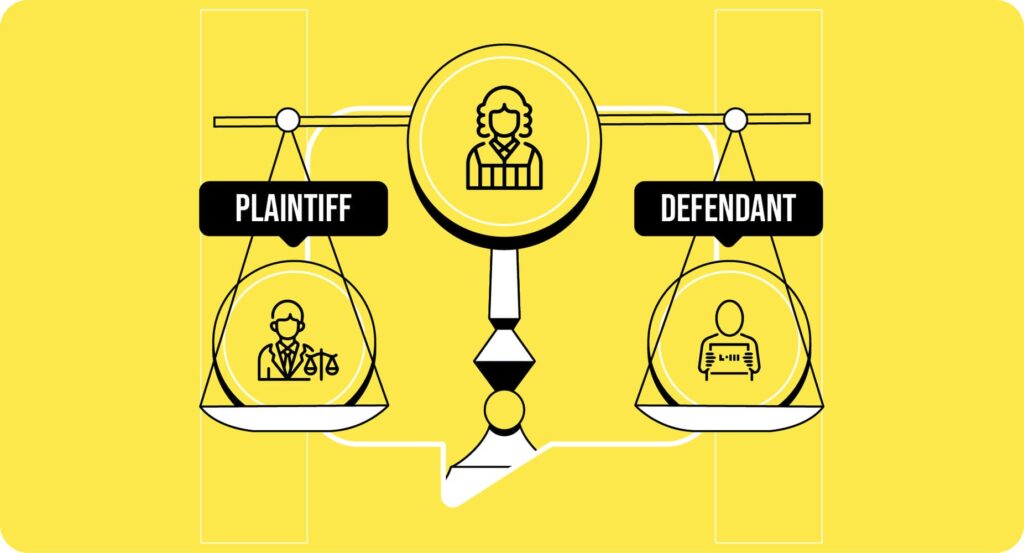 Shows a justice weight scale to represent Plaintiff and Defendant - In a Civil Case, What Is the Difference Between a Plaintiff and a