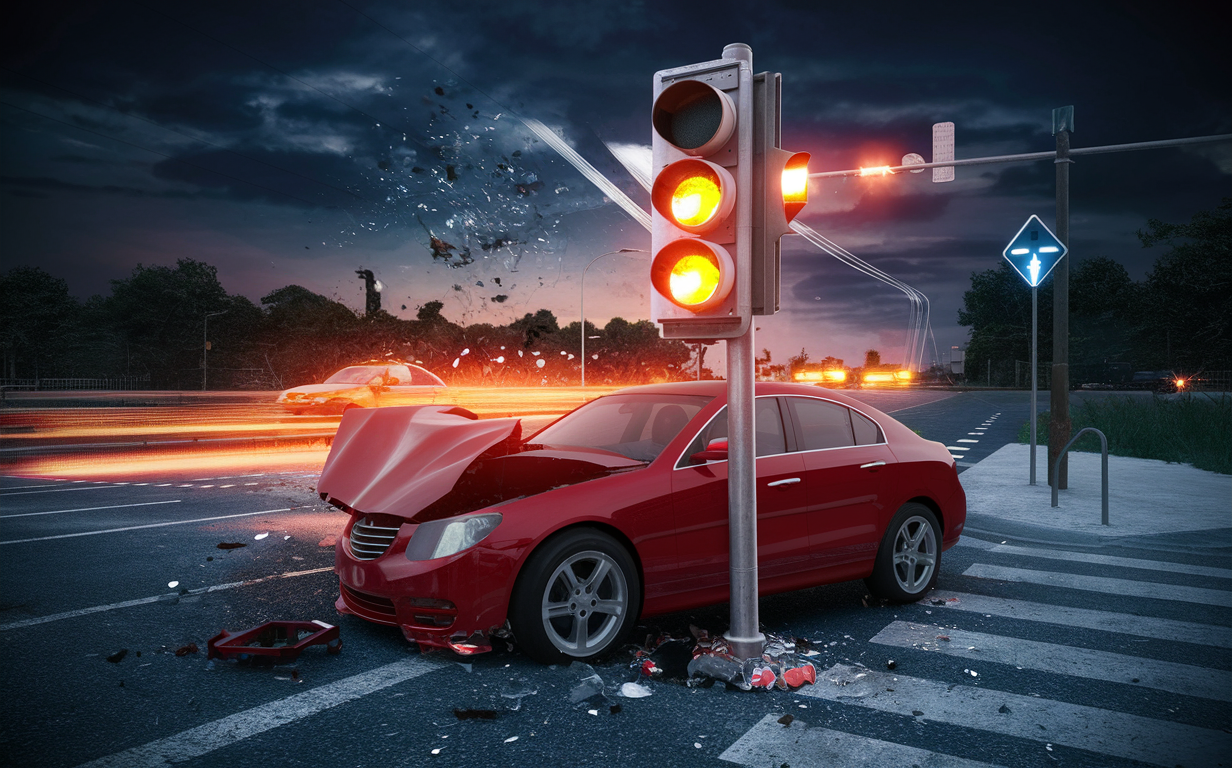 Drunk Driver Hits Traffic Light in North O.C [Orange County, CA]