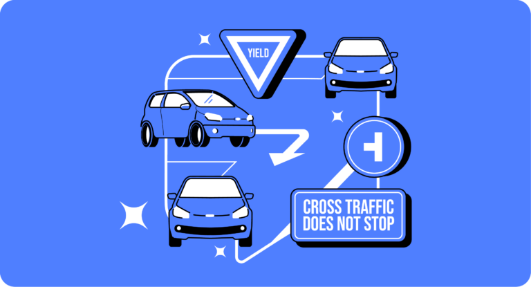 When You Reach a Yield Sign, Yield To Cross Traffic and Before You Enter the Intersection.