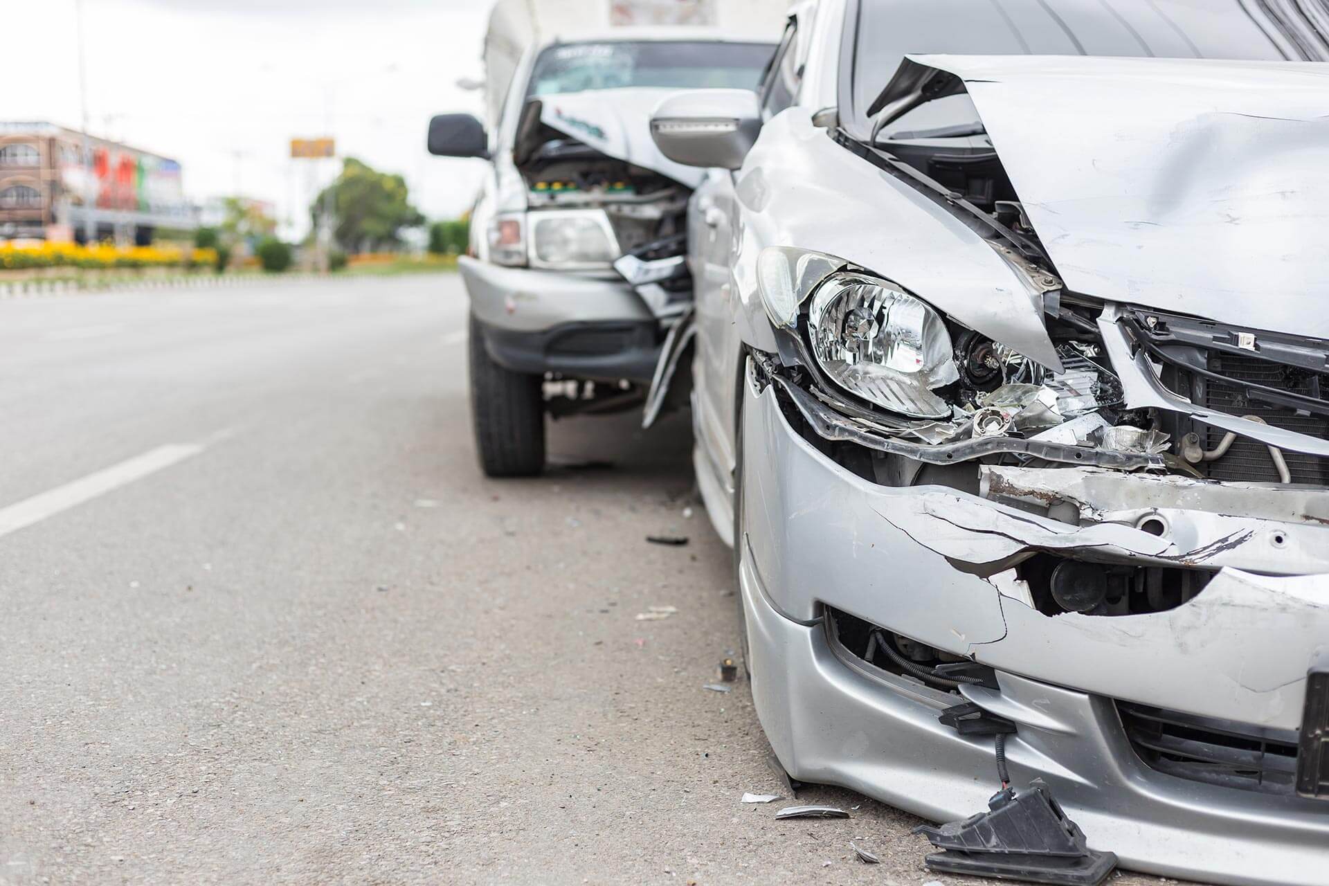 Photo of two cars after an accident