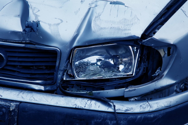 Photo of a car's damaged front