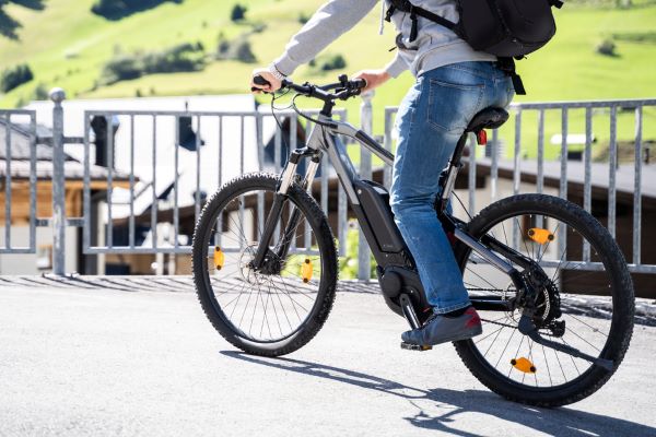 Photo of a person riding a bicycle