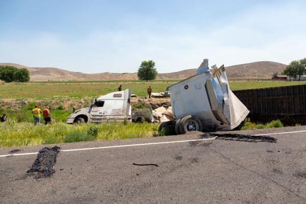 Photo of a truck after an accident