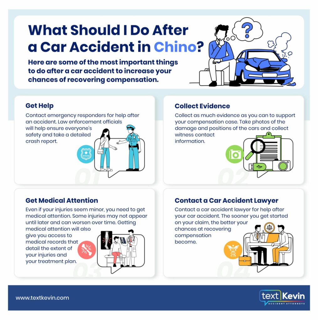 An infographic photo that shows you what to do after a car accident in Chino